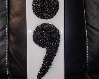 Semi Colon Glass Art