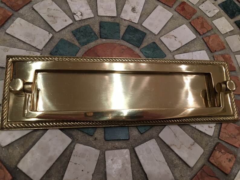 Door Furniture Brass Letter Box Plate Georgian Style Postal Etsy