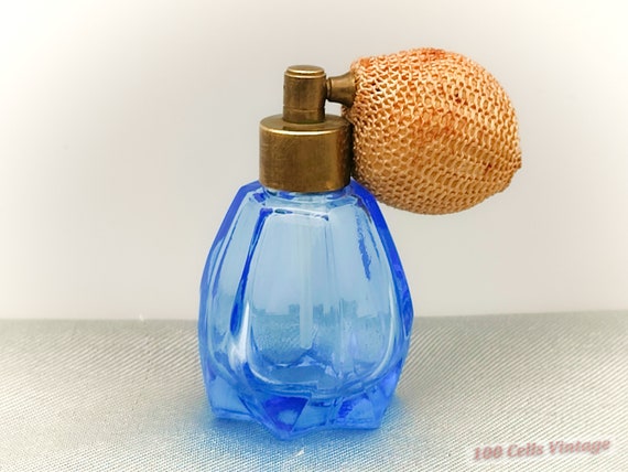 Blue glass online perfume bottle