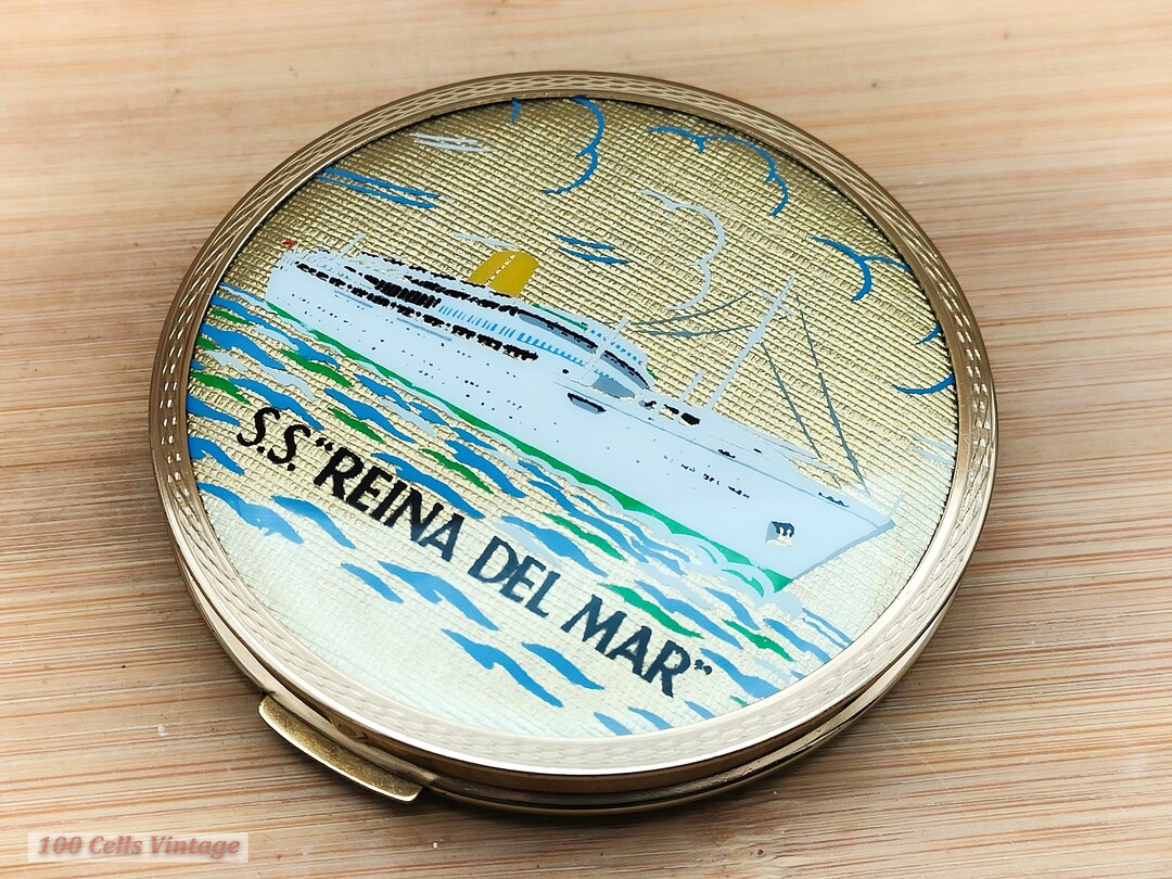 Stratton Ship Stratton Ship SS Reina Del Mar-vintage Ladies Powder Compact 0bl - Etsy