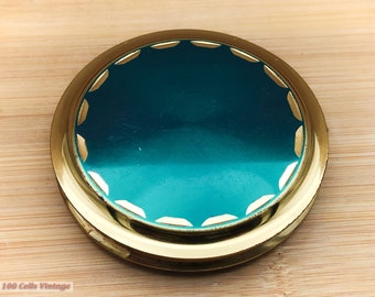 Green and Gold-Vintage Ladies Powder Compact -0bl