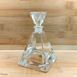Lead Crystal/glass pyramid-13cm-Vintage Collectable Perfume/Scent Bottle-u, empty perfume bottle, empty glass bottle