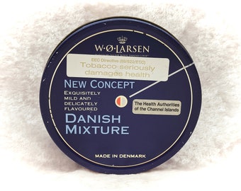 W O Larsen New Concept Danish Mixture-Round Vintage Tobacco Tin