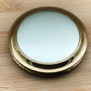 Silver and Gold Tone Minimalist Vintage Make Up/Powder Compact-1or, compact mirror, vintage compact, handheld mirror, vintage vanity