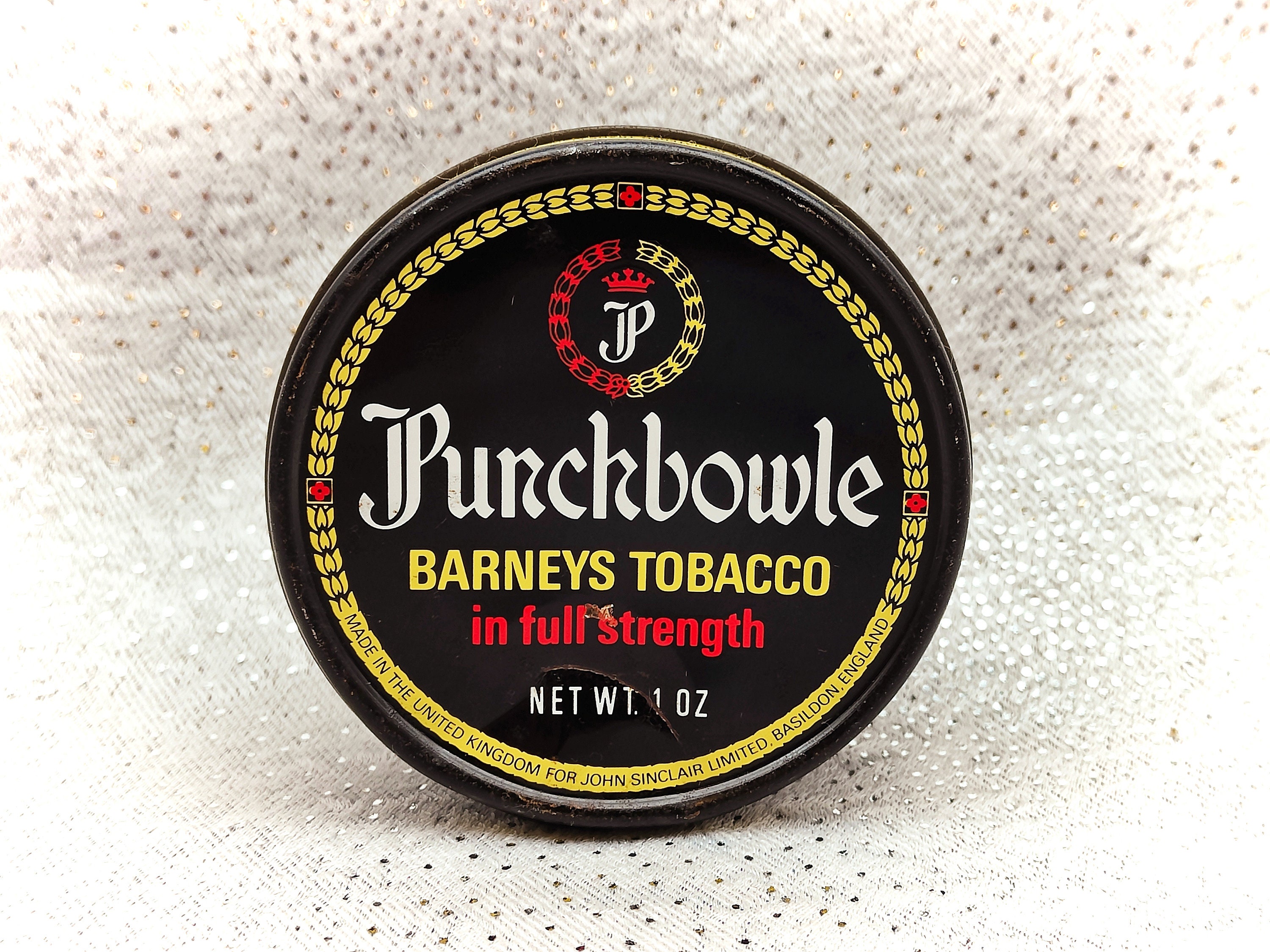 Punchbowle-barneys Tobacco- John Sinclair-round Vintage Tobacco Tin
