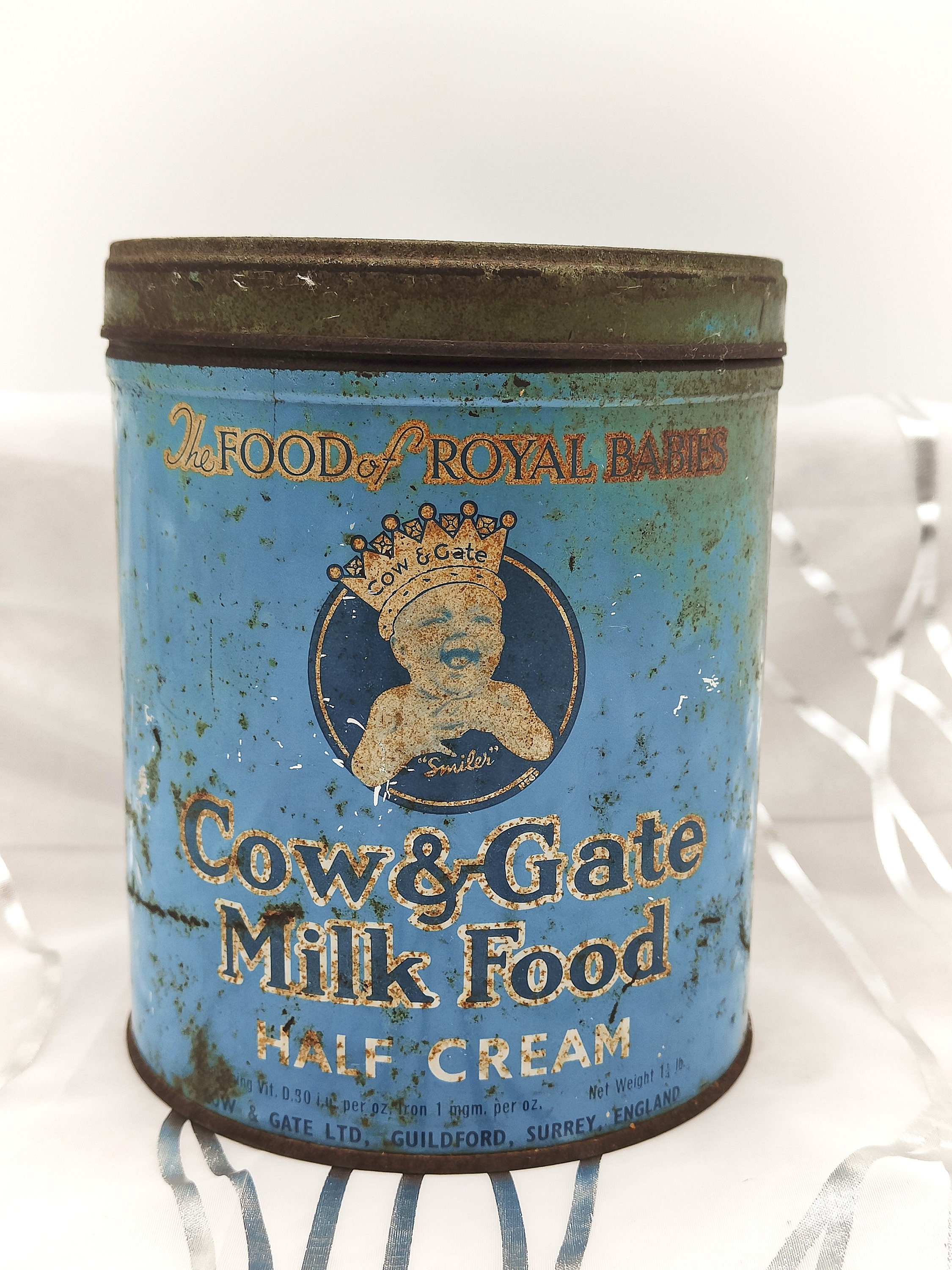 Vintage Tin-Cow & Gate Baby MilkFood-PharmacyChemist-1960sTin BoxMetal Box