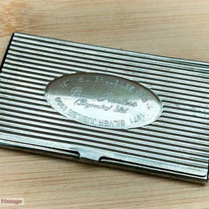 Estuche para tarjetas de visita/de presentación estilo art déco en tono plateado vintage (1996) - 0li
