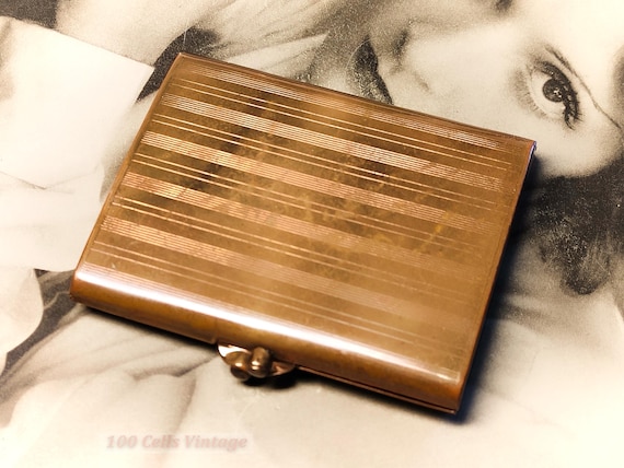 Stratton art deco gold tone rectangular Vintage P… - image 1