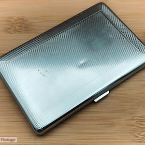 Emu Marke Art Deco Silber Ton Vintage Zigarettenetui-Tobacciana-0re