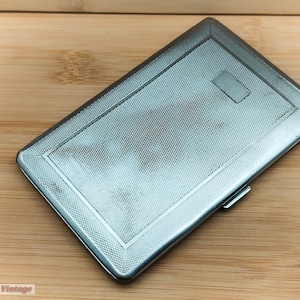 Emu Marke Art Deco Silber Ton Vintage Zigarettenetui-Tobacciana-0te