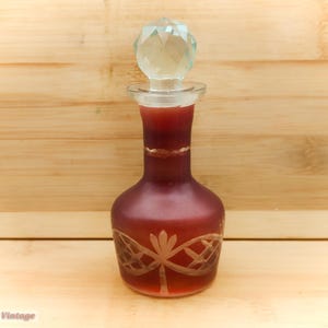 Red Glass 13cm-Vintage Glass Perfume/Scent Bottle-cw