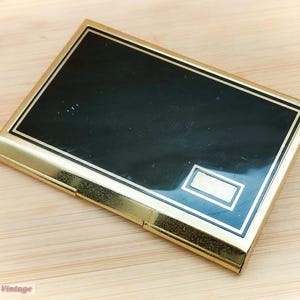 Stratton Black and Gold Vintage Business/Calling Card Case-A