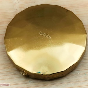 Yardley small gold tone-Vintage Make Up/Powder Compact-204, compact mirror, vintage compact, handheld mirror, vintage vanity