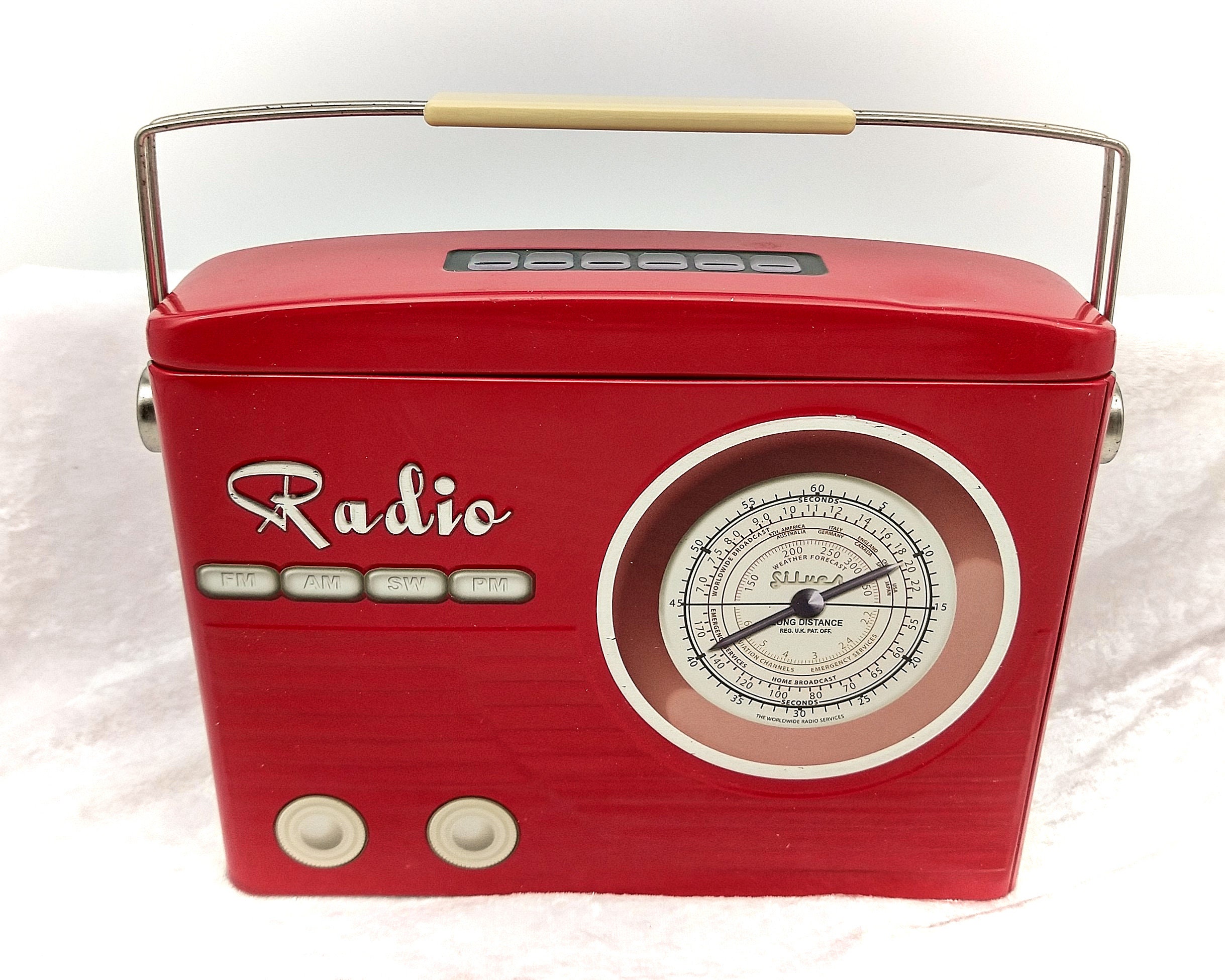 Novelty Vintage Radio Shaped Collectable TinRed Etsy