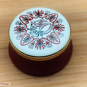 40 Years-Anniversary Crummles Enamels Vintage Pill/Trinket Box -cli keepsake box, jewelry box, trinket box, treasure box