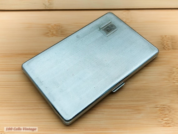 emu cigarettes Emu Brand Silver Tone Art Deco Vintage Cigarette Case-tobacciana-205