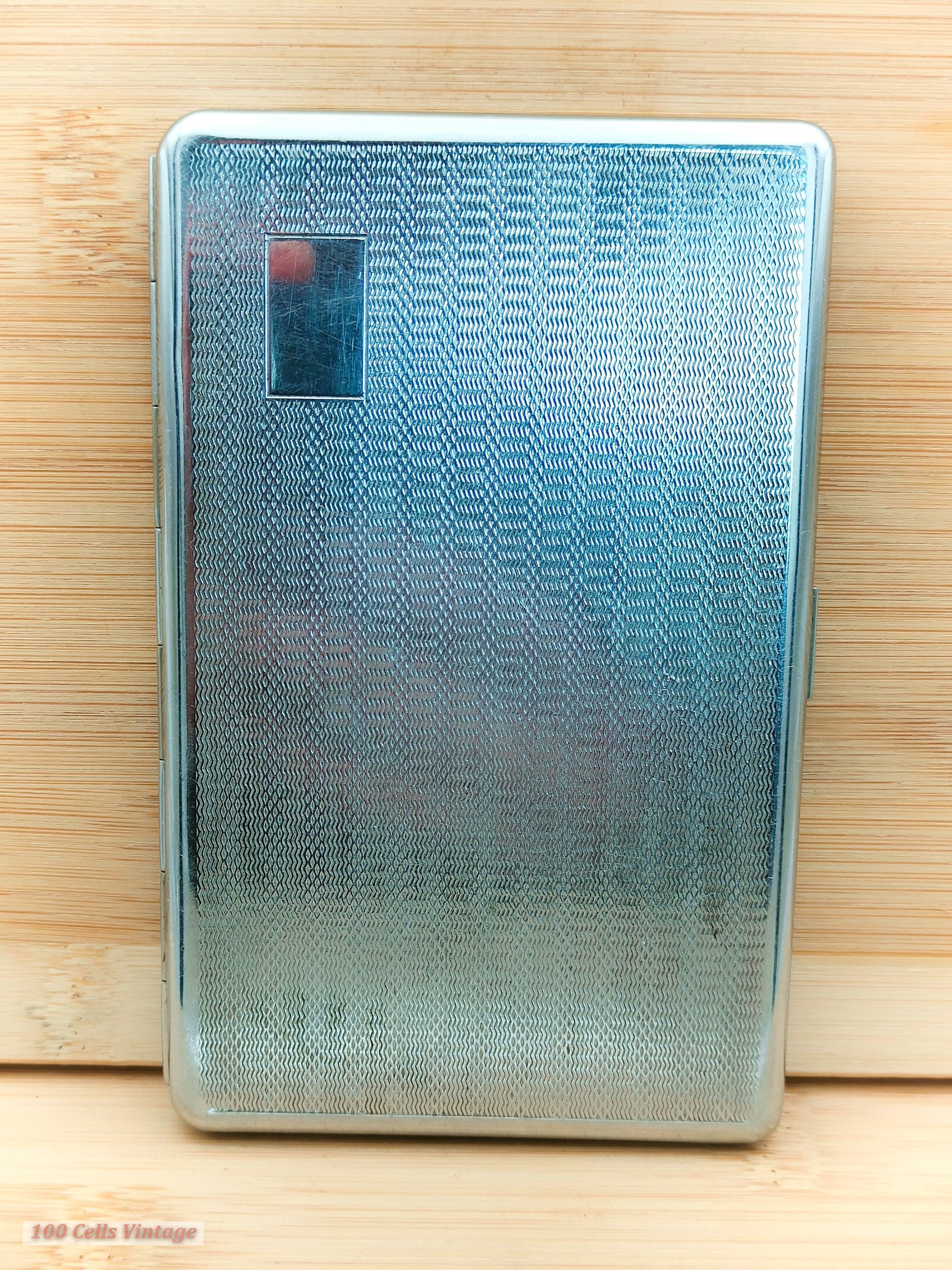 Kincraft Silver Tone Art Deco Vintage Cigarette Case-tobacciana