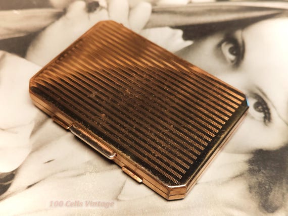 Stratton rectangular gold black art deco vintage … - image 3