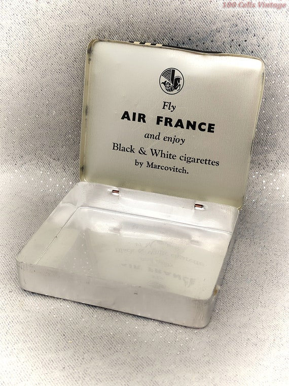 Marcovitch Black & White Cigarettes-air France-vintage Cigarette Tin-tobacco 