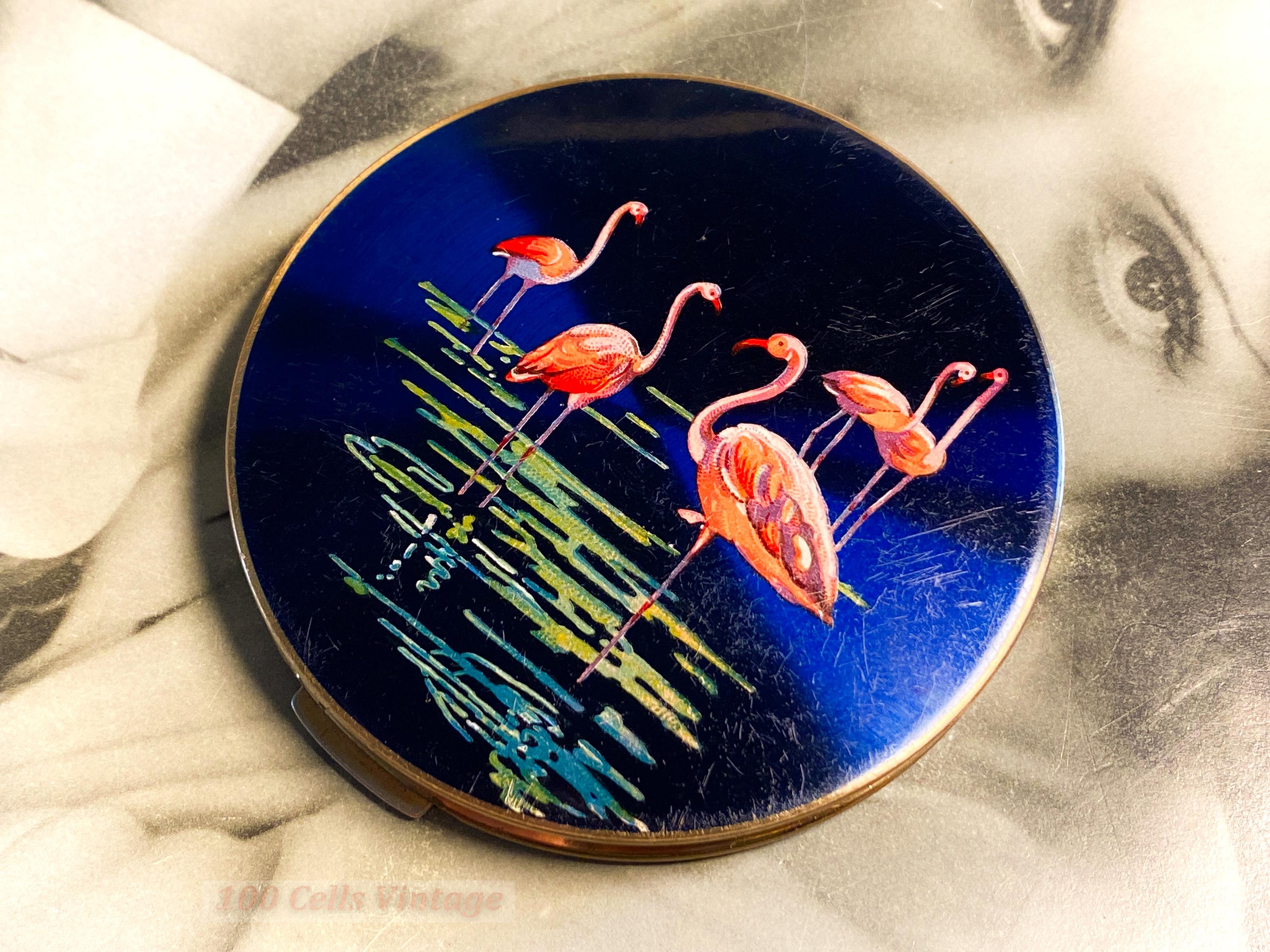 イングランドヴィンテージStrattone コンパクト Stratton Flamingo Compact - Etsy