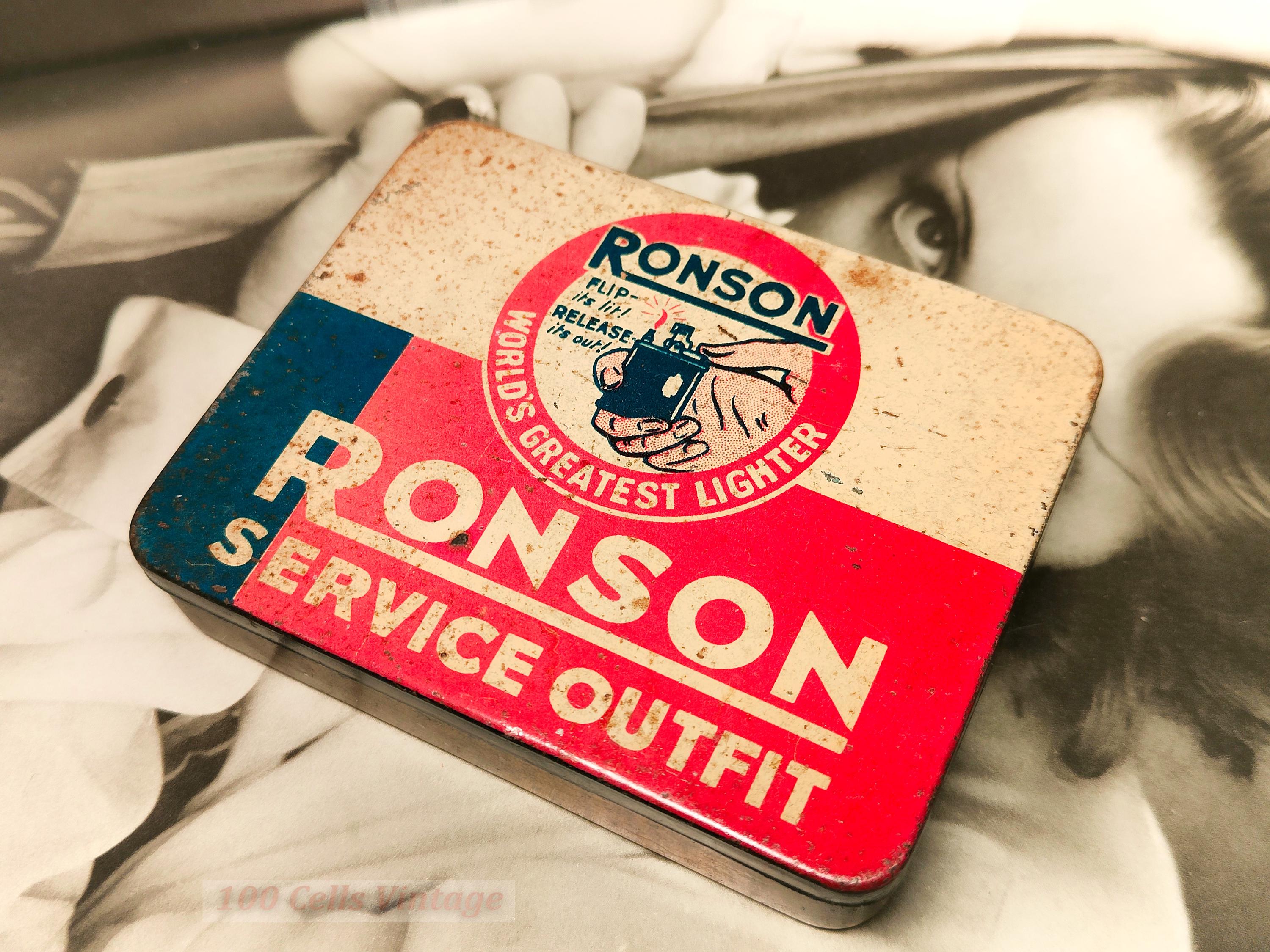 ronson cigarettes price Ronson Service Outfit-ronson Lighters EMPTY Red Blue Vintage Tin-c  -keepsake Box, Tobacco Advertising