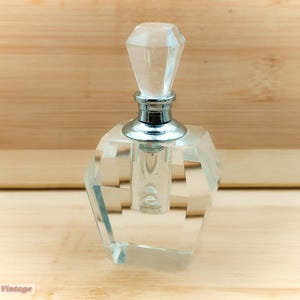 Glass/Crystal 9.5cm-Vintage Collectable Perfume/Scent Bottle-cd