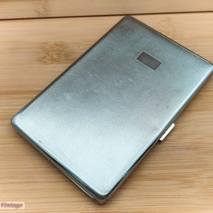 Emu Marke Art Deco Silber Ton Vintage Zigarettenetui-Tobacciana-1ye