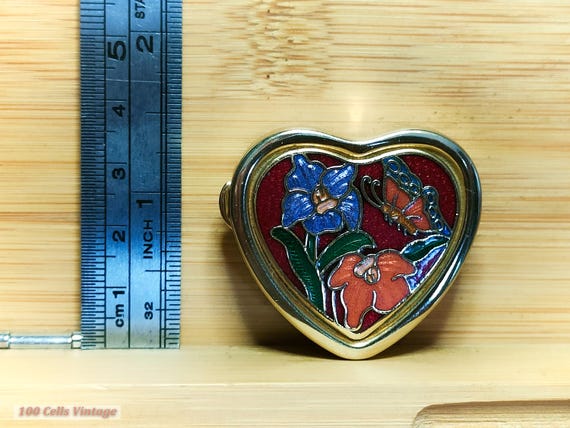 蝶の小物入れ七宝焼き 蝶のブローチセット 七宝焼？ アンティーク