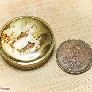 TINY! Yardley-Vintage Make Up/Powder Mirror Compact-1ye , vintage compact, handheld mirror, vintage vanity