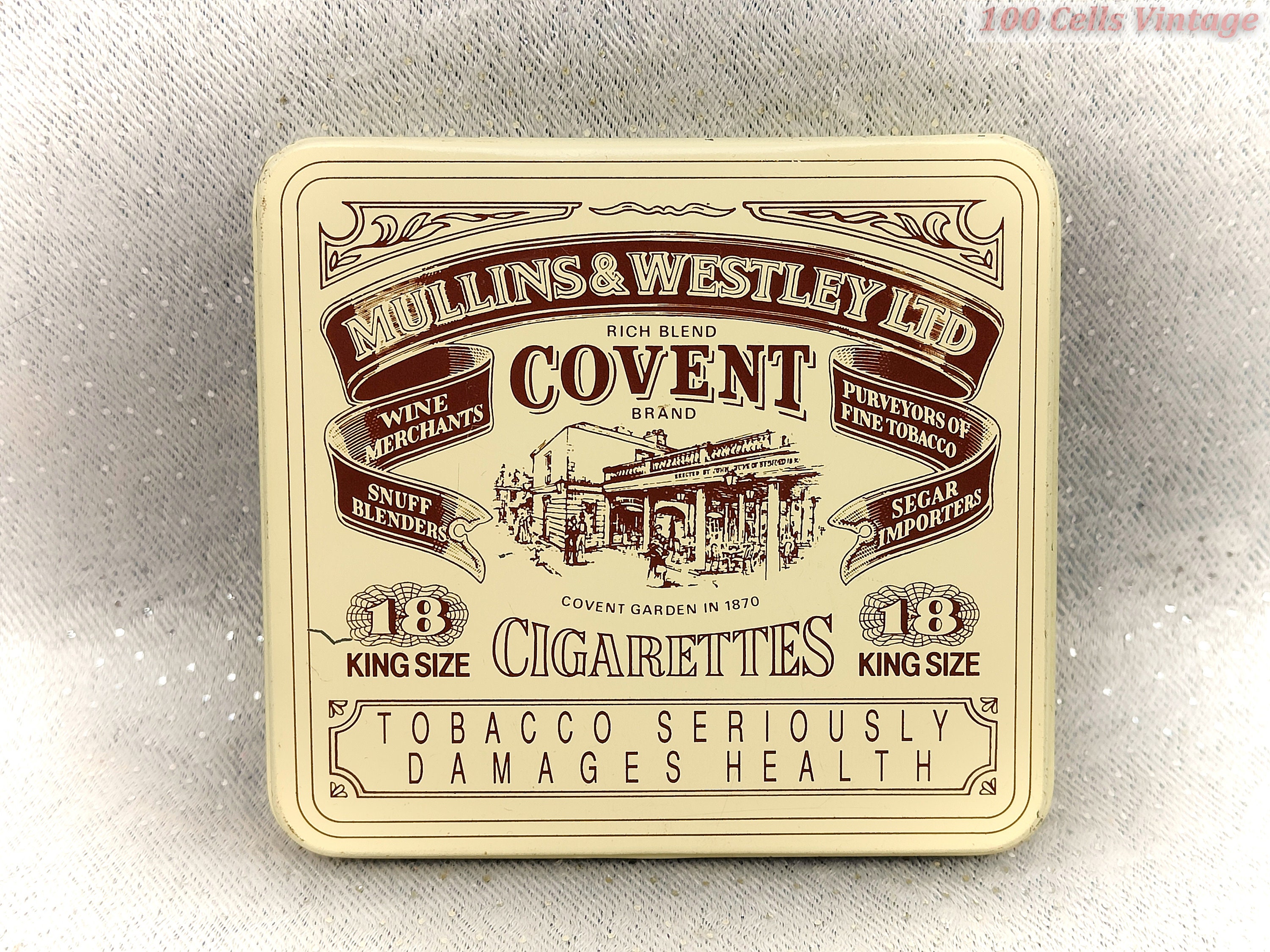 covent garden tobacco Mullins & Westley Covent Brand-vintage (1990s) Cigarette Tin-tobacco