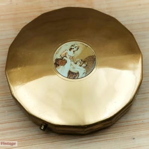 Yardley small gold tone-Vintage Make Up/Powder Compact-204, compact mirror, vintage compact, handheld mirror, vintage vanity