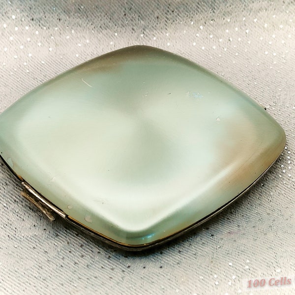 Melissa Metallic Sheen Minimalist Vintage Ladies Powder Compact -8cm