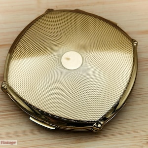 Gold Tone Guilloche-Vintage Make Up/Puder Compact-202, Taschenspiegel, Vintage Puderdose, Taschenspiegel, Vintage Kosmetikspiegel