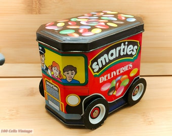 Smarties Van/Bus/Fahrzeug auf Rädern Vintage Sweet Blechdose (12cm)