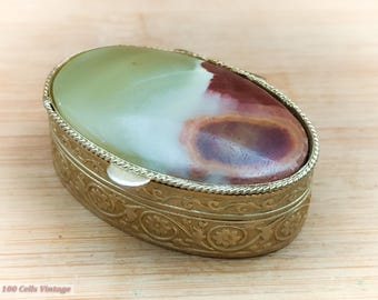 Marble/onyx/agate-5cm-Vintage Trinket/Pill/Jewellery Box 0re keepsake box, jewelry box, trinket box, treasure box