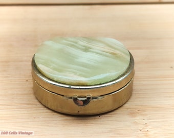 Agate/Onyx/Marble (4cm)- Vintage Trinket/Pill/snuff Box-0in