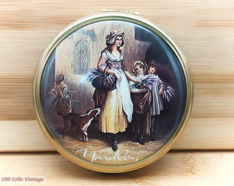 Yardley Old fashioned scene-Vintage Ladies Powder Compact -0li