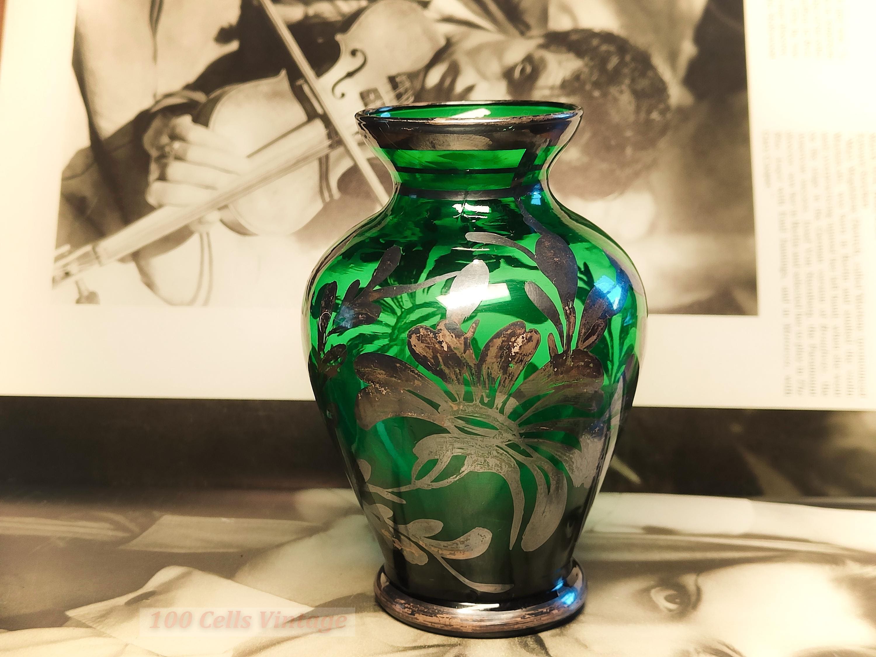 Green glass vase - Etsy 日本
