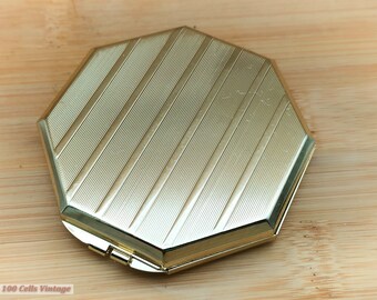 Octagonal Art Deco Style Handbag Double Mirror Compact-Vintage/Collectable-0ma