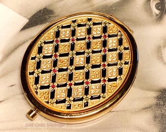 Vanity Fair black and gold handbag double mirror: Makeup Mirror-1y