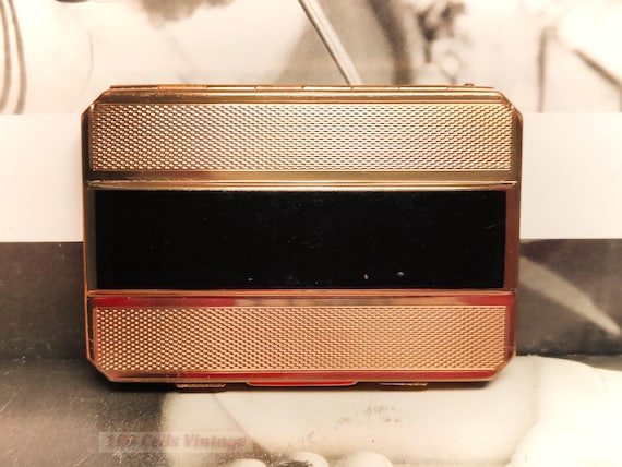 Stratton rectangular gold black art deco vintage … - image 2