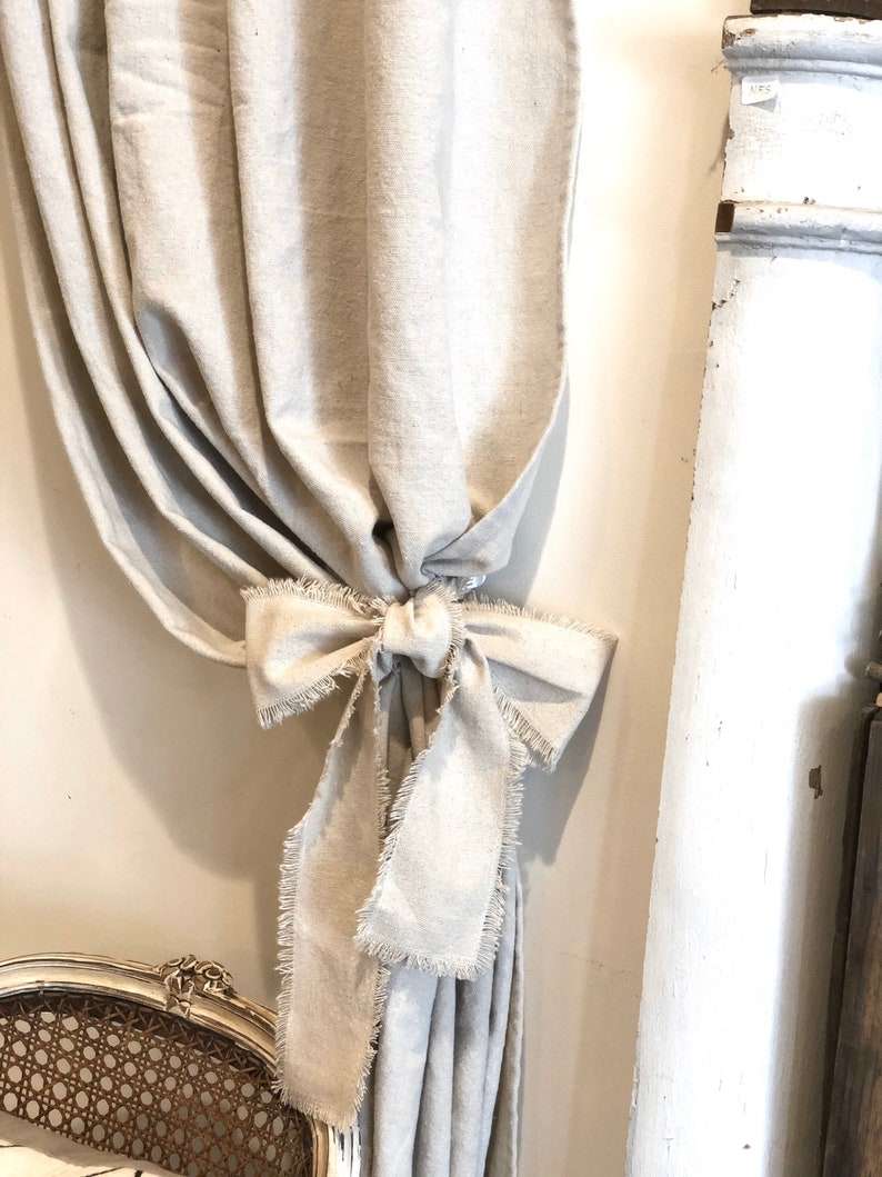 Custom tie top curtains with rufflesRustic Farmhouse Etsy