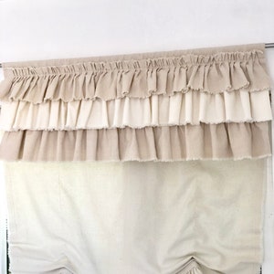 Custom Window Valance,Valance Multi Ruffles,Cafe Curtains,Drapes,Farmhouse curtain,Kitchen Valance,Boho Curtains,French Country,Cottage
