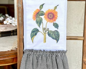 Charitable help,Stay with Ukraine,Peace in UA,Support UA,Spring hand Towel,bath decor,Kitchen Towels w sunflowers,ruffles,Farmhouse Towel