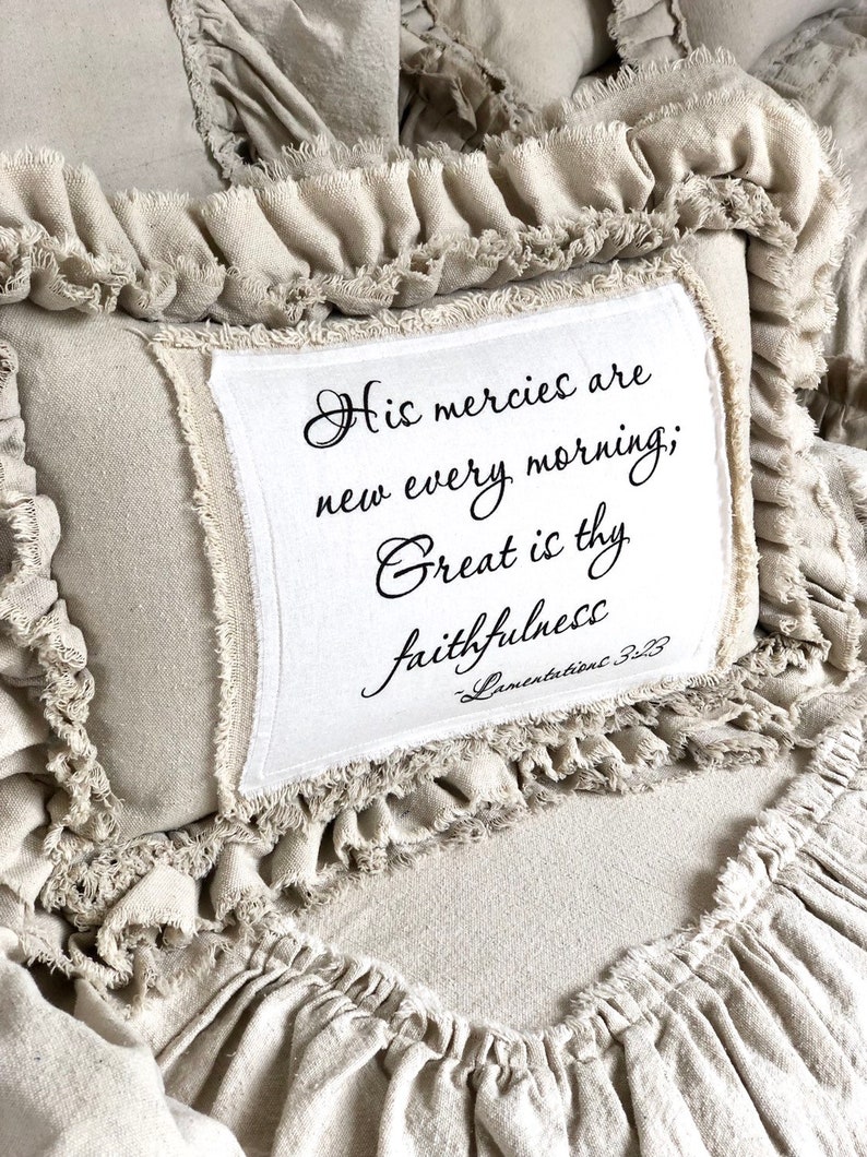 Custom Pillows Cover with Sayings Case w RufflesHis Mercies Etsy