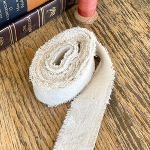 Fabric Ties with raw frayed edges, 2.5” wide, 120” long