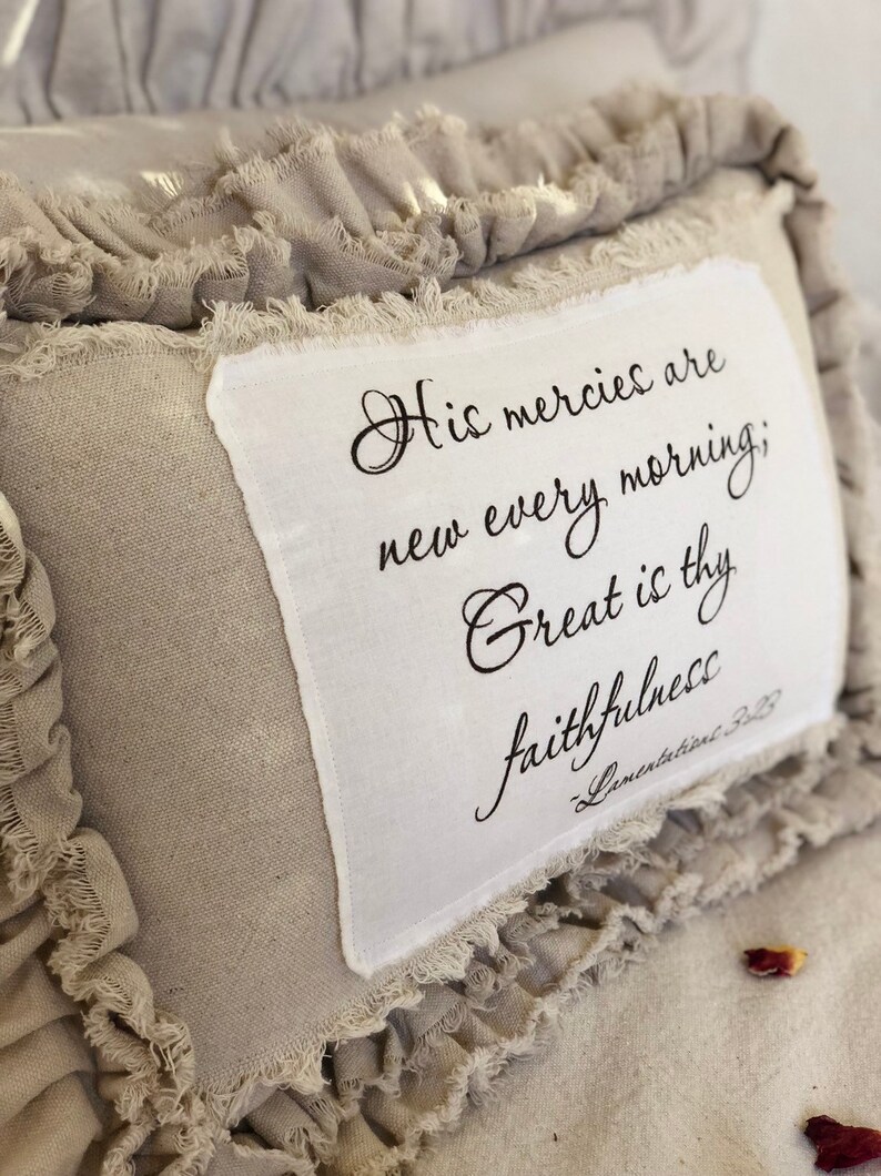 Custom Pillows Cover with Sayings Case w RufflesHis Mercies Etsy