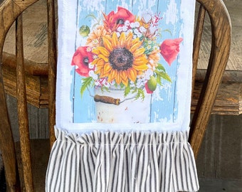 Charitable help,Stay with Ukraine,Peace in UA,Support UA,Spring hand Towel,bath decor,Kitchen Towels w sunflowers,ruffles,Farmhouse Towel