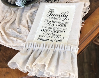 Unique Kitchen Towels w ruffles,Ivory,Bathroom TOWEL,Funny Saying Towel,Farmhouse Tea Towel,Shower,Fan Houstess,Cook,Foodie,New Couple Gift