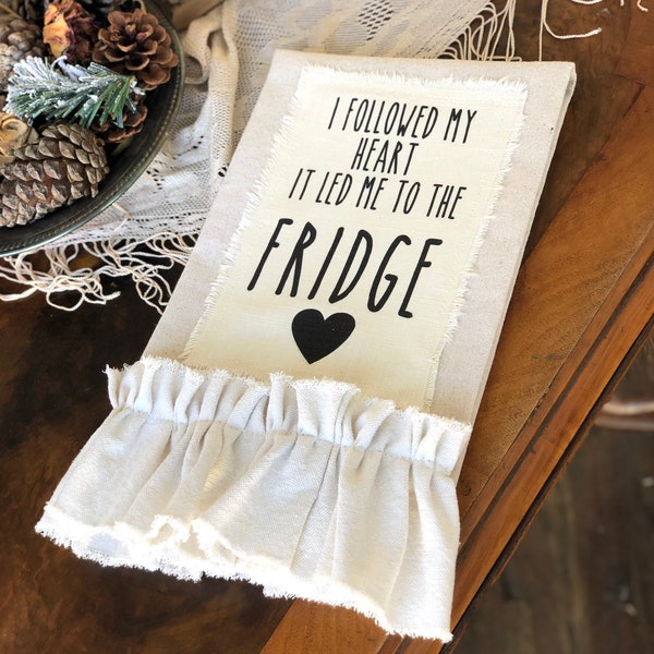 Unique Kitchen Towels w ruffles,Creamy White,Bathroom TOWEL,Saying Towel,Farmhouse Tea Towel,Shower,Fan Houstess,Cook,Foodie,New Couple Gift